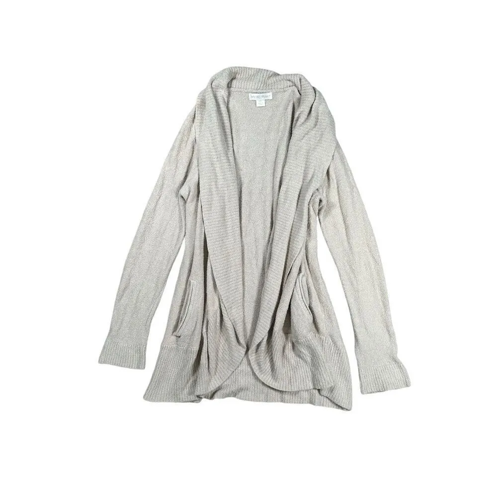 Barefoot Dreams CozyChic Lite Circle Lounge Cardigan Sweater Beige Cream L/XL - Image 3