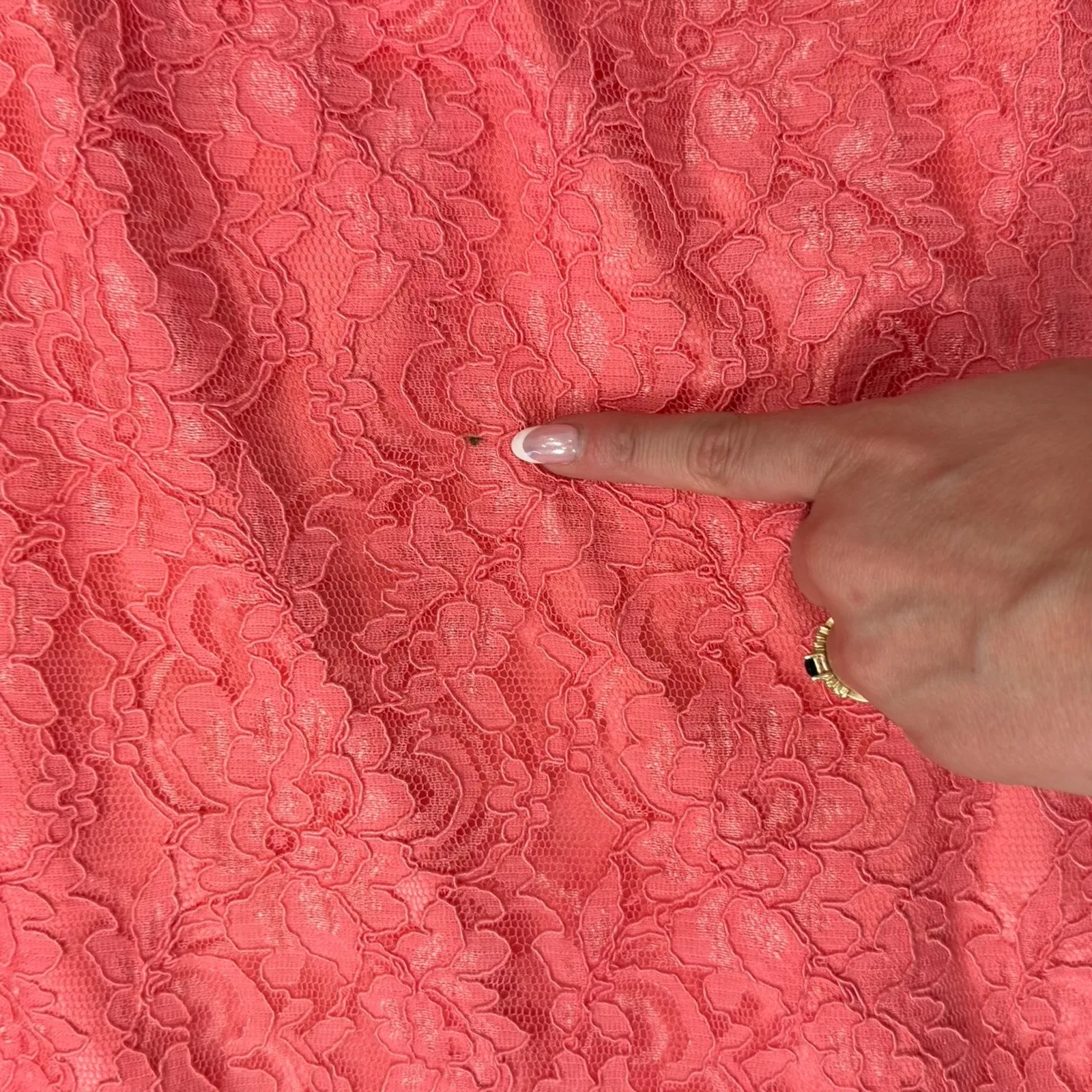 Vintage Jessica McClintock Pink Floral Lace Strapless Mermaid Maxi Dress size 10 - Image 8