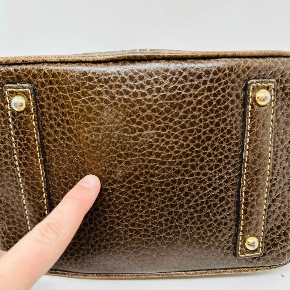 Vintage Dooney & Bourke Chocolate Brown Dome Zipper Closure Satchel Size Small - Image 7