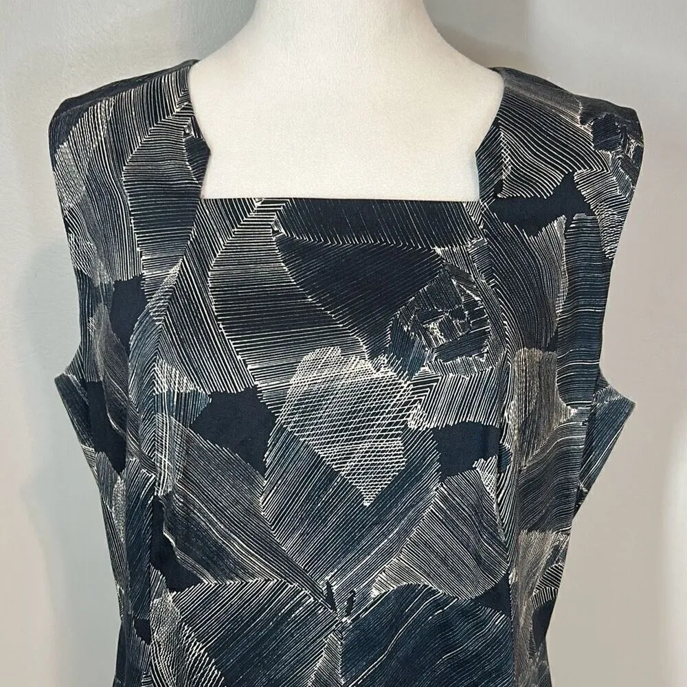 HUGO BOSS‎ Dokysina Dress Abstract Floral Knee Length Sleeveless Size 12 BIN Q - Image 3