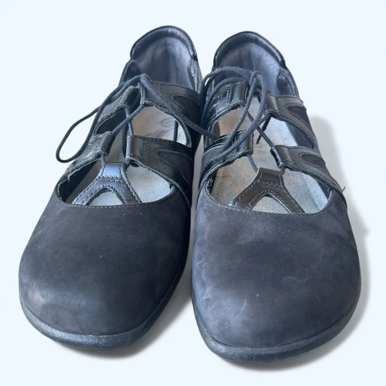 Naot Timu Black Suede Leather Lace Up Mary Jane Comfort Shoes Women's 39 EU Size 8 - Image 3