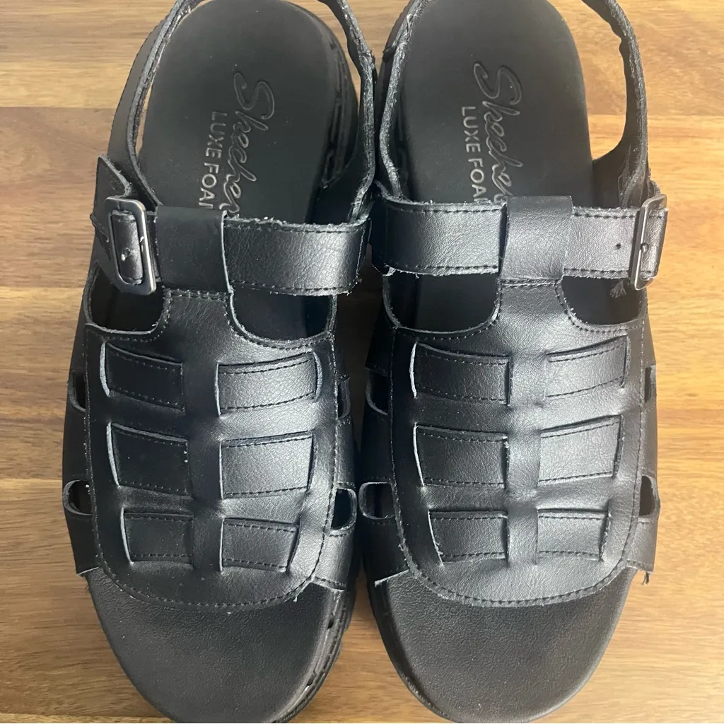 Skechers Jammers Fisherman Chunky Sandals Platform Women's Size 11 Black - Image 6