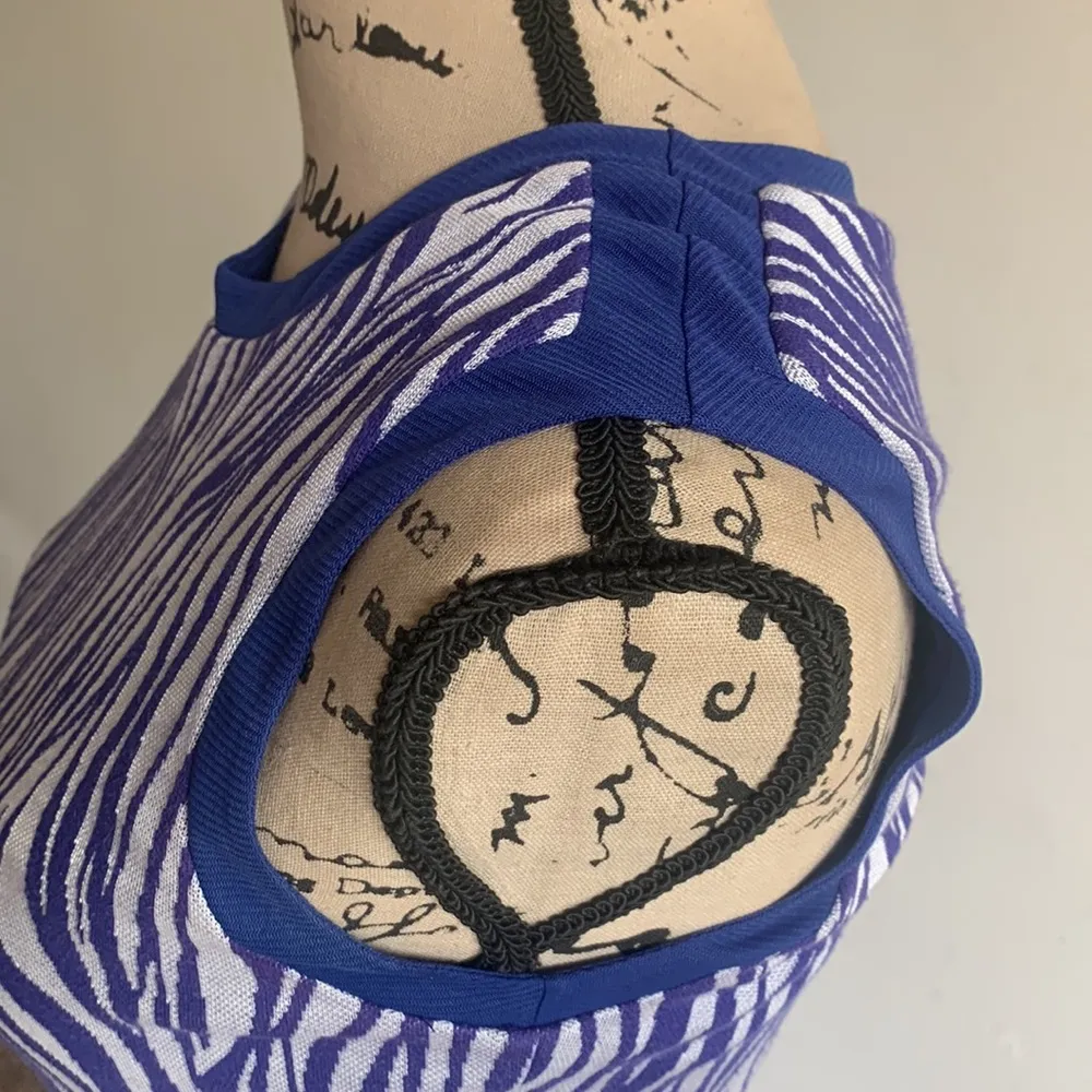 REISS Nineteen Seventy-One Sleeveless Zebra Print Purple Sheath Dress Sz 6 - Image 8