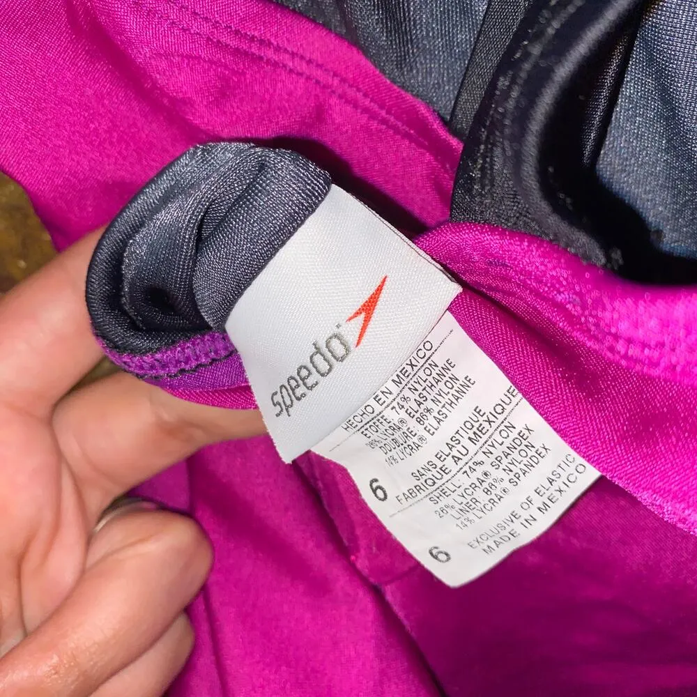 Speedo Fuchsia Pink Contemporary Ultraback One Piece Swim Bathing Suit Women's 6 - Image 7