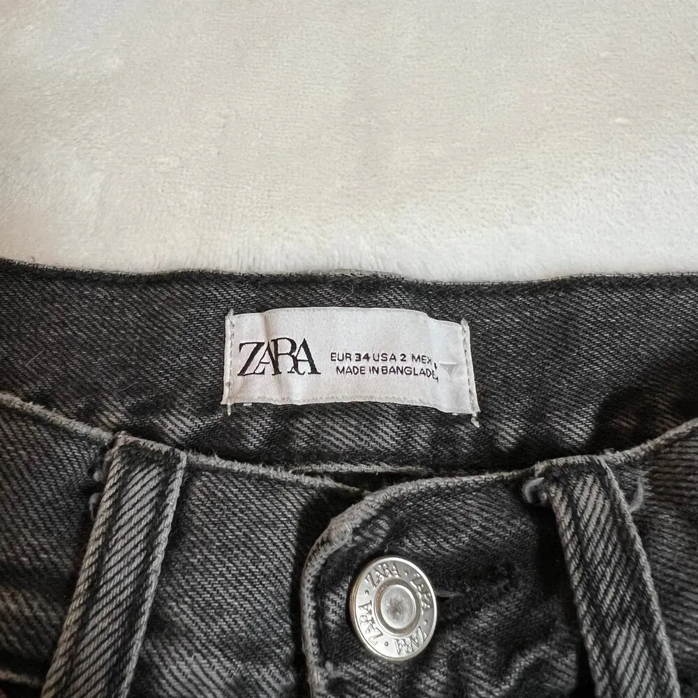 Zara Mid Rise Straight Leg Jeans Size 2 Casual Y2K Cotton Grunge 90s 2000s - Image 4
