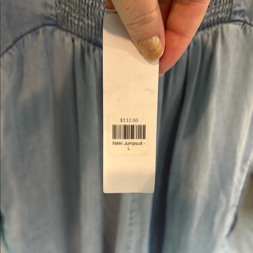 NWT Gentle Fawn Soft Blue Denim Jumpsuit Large - Image 9