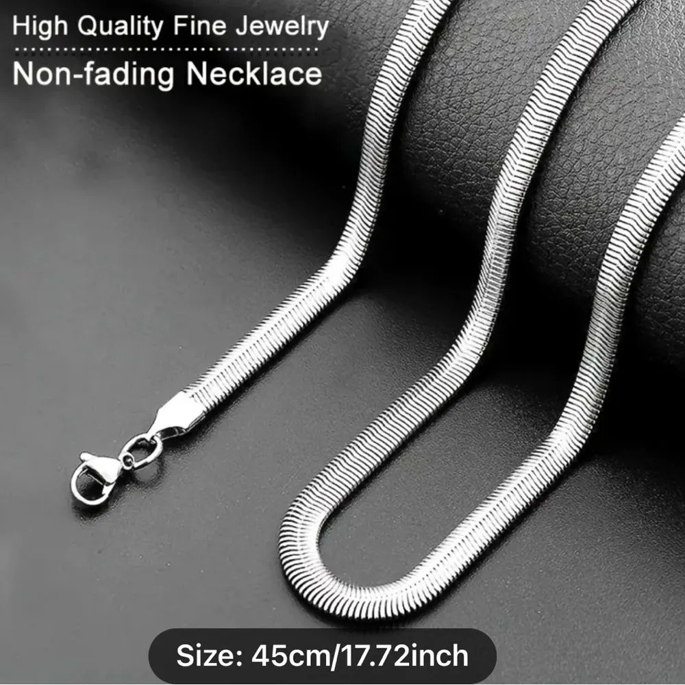 Flat Snake Bone Chain Size 17” NWT Silver - Image 4