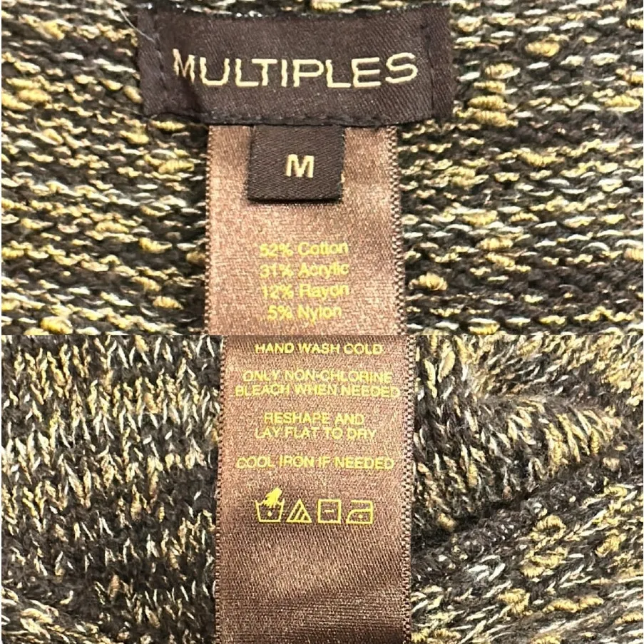 VTG Y2K Multiples Brown Tan Marled Longline Boho Cardigan Fairy Witchy Sz Small - Image 9