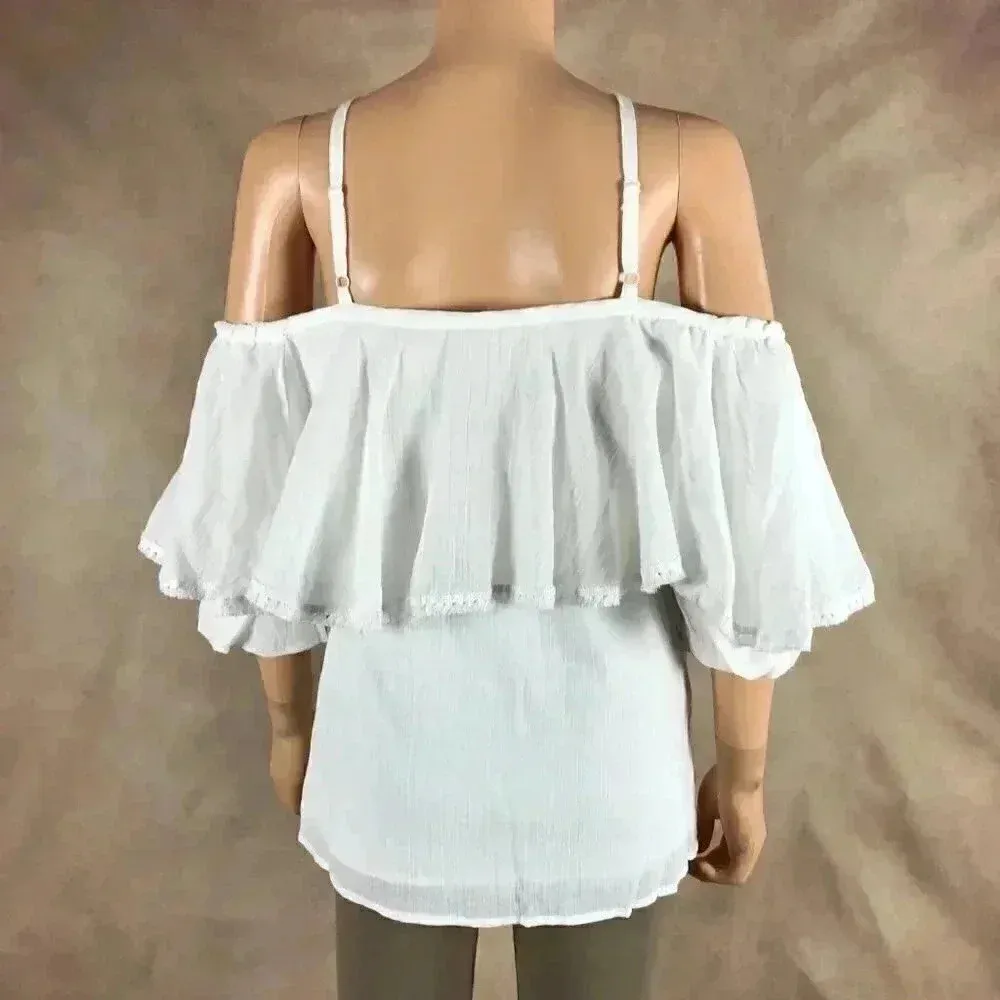 KENSIE White Halter Off the Shoulder Top NWT SMALL - Image 7
