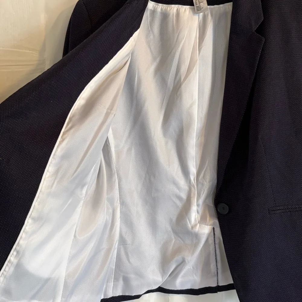 H&M Navy & White Dot Blazer Jacket Sz 10 Professional Corpcore Workwear Girlboss - Image 9