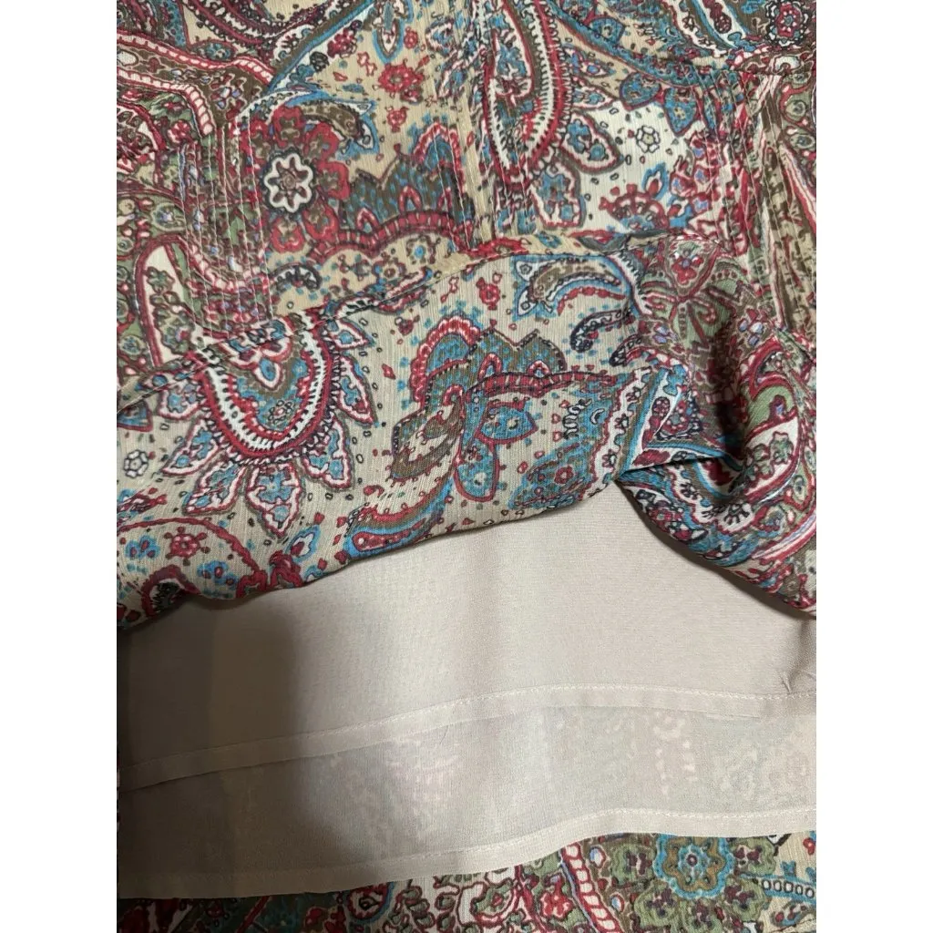 Ana A New Approach Women‎ Sleeveless Tank Top Size S Petite Paisley Light Zipper - Image 8