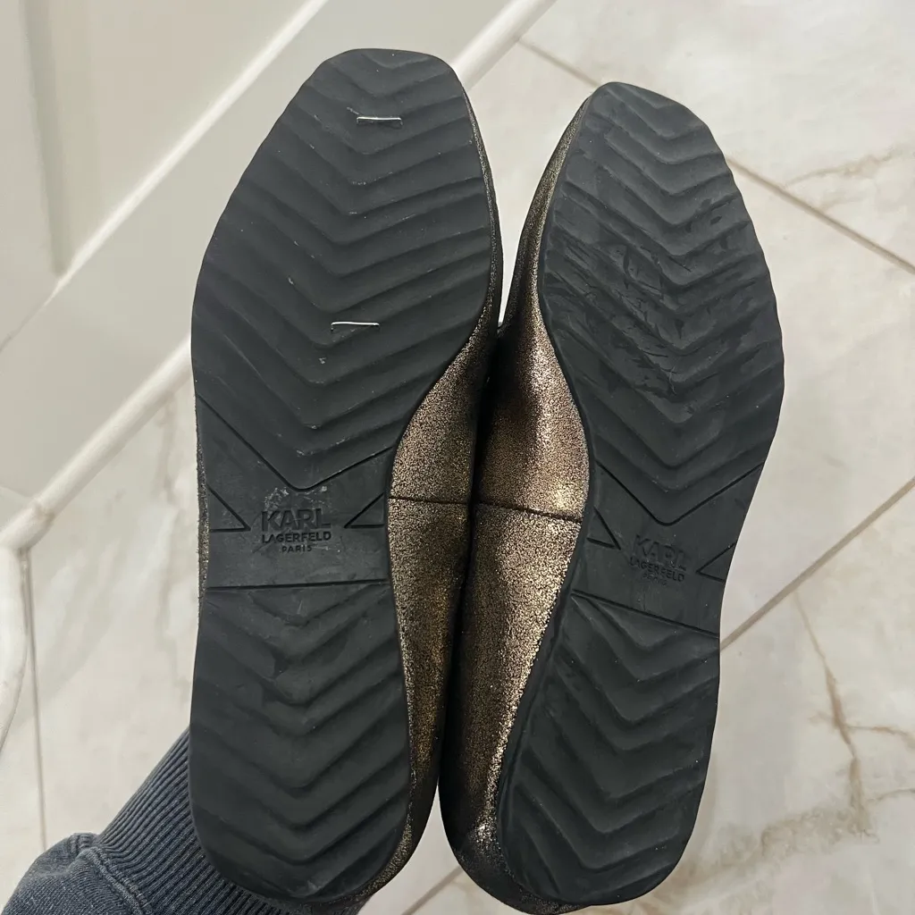 Karl Lagerfeld Gold Quigley Loafers Size 6 US - Image 6