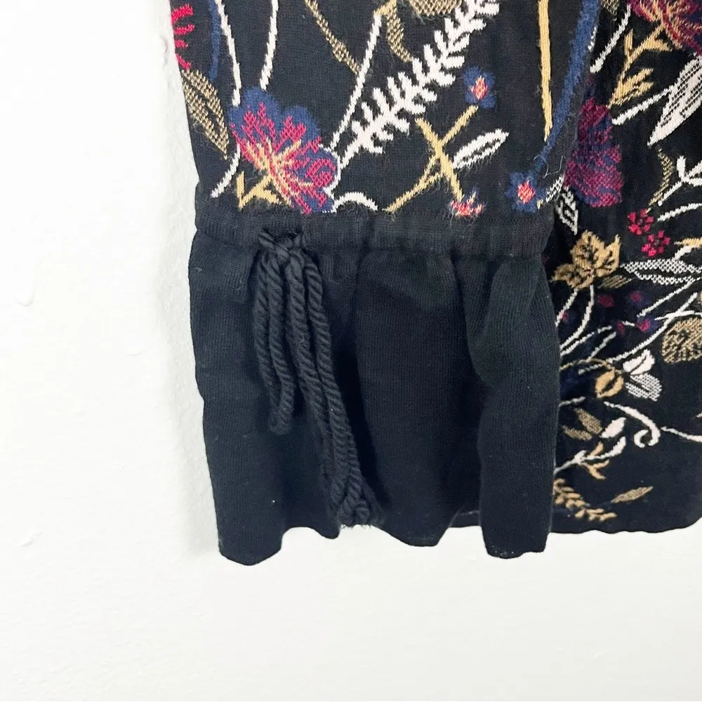 CHICO’S Black Floral Embroidered Tie Bell Sleeves Top, Size Large - Image 8