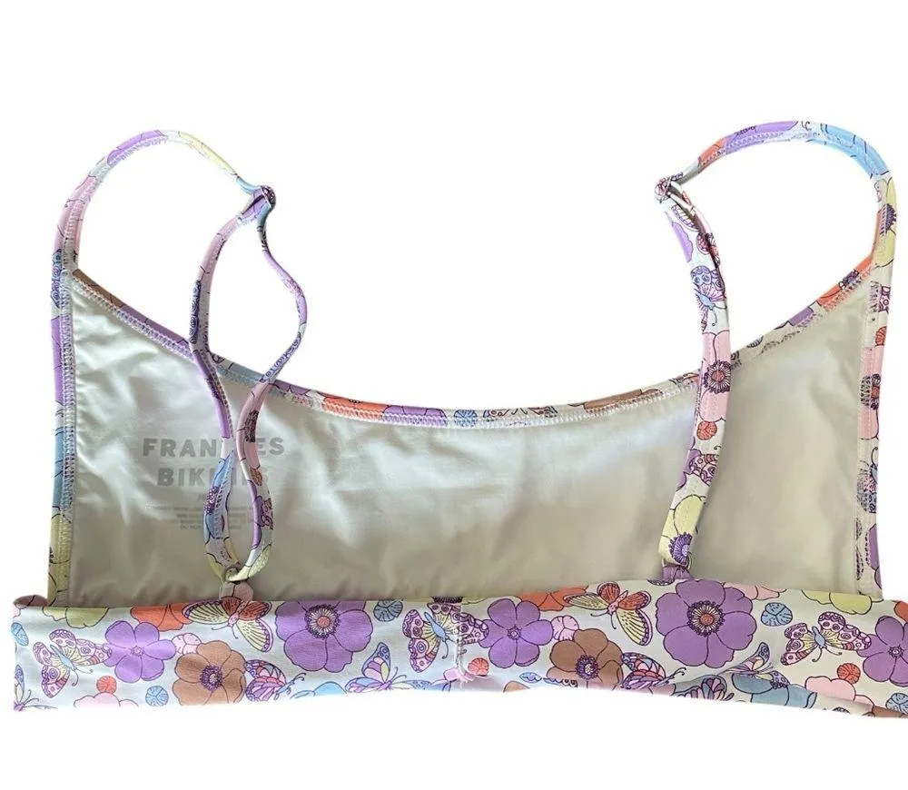 Frankie’s Gavin Bikini Matching Set size Medium White Purple Flowers - Image 4