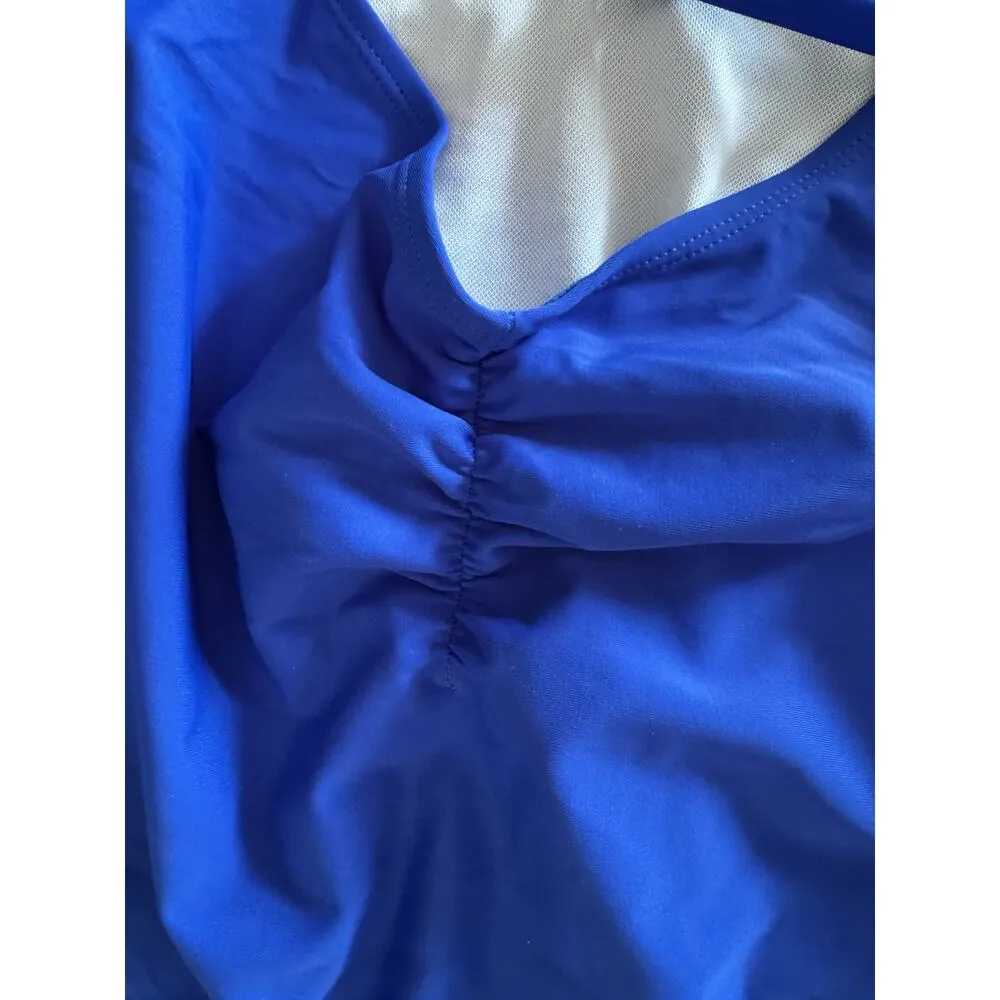 NWT Blue One Piece Cut Put Swimsuit Women’s Size XL Classic Beach Pool Monokini - Image 4