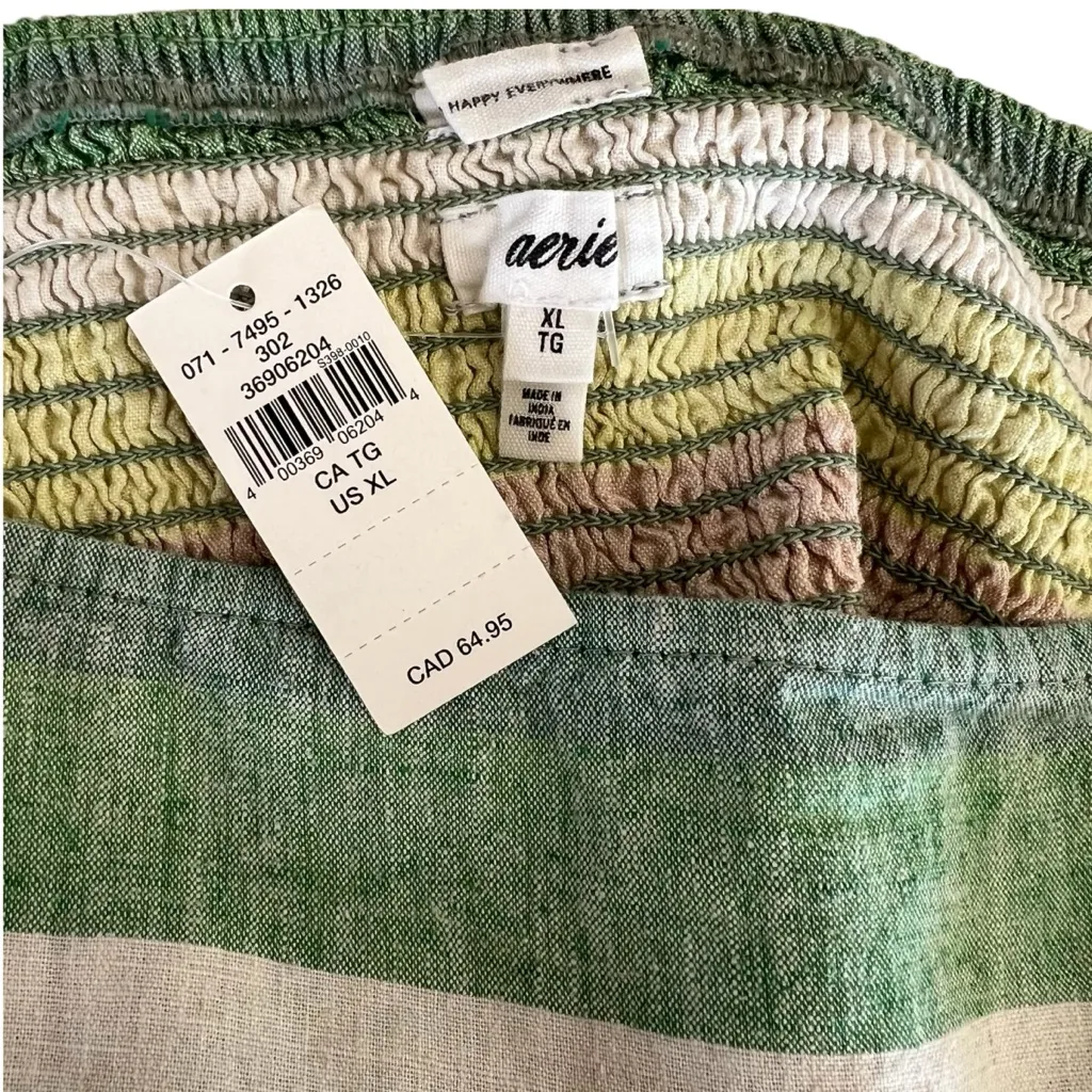 NWT aerie Linen Blend Striped Multi Color Women’s Dress Size XL - Image 8