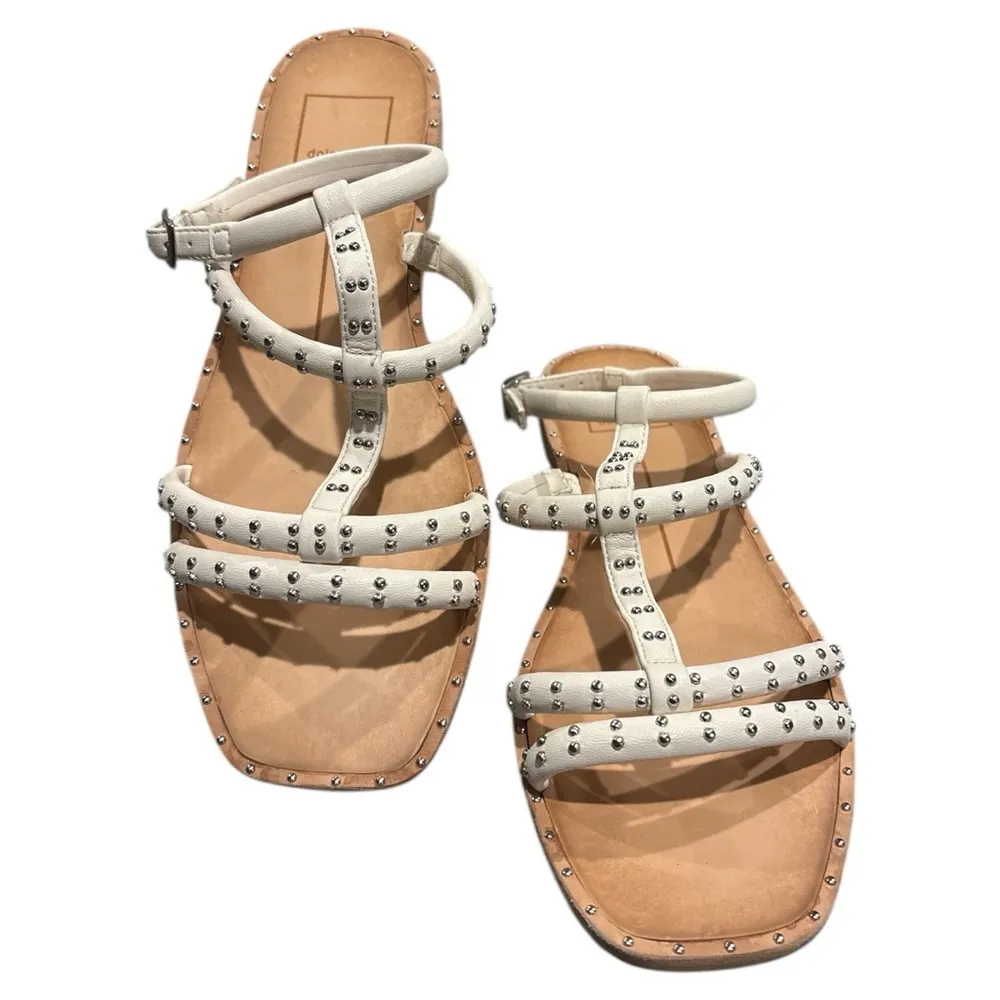 Dolce Vita Cream Gladiator Sandals with Studded Straps Size 7.5 - Image 5