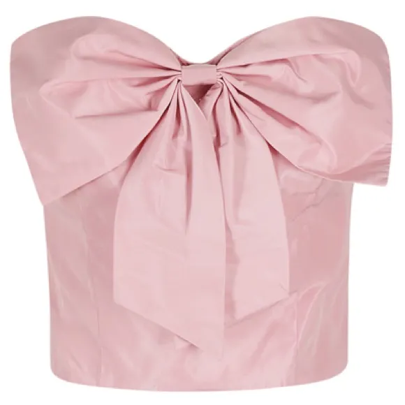 Staud Atticus Camisole Top Pink Bow Strapless Satin Coquette Feminine Size M - Image 3