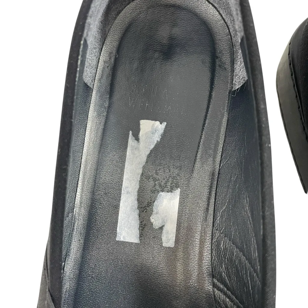 Stuart‎ Weitzman Loafers Women 9.5 Black Suede Flat Platform Slip On Criss Cross - Image 8