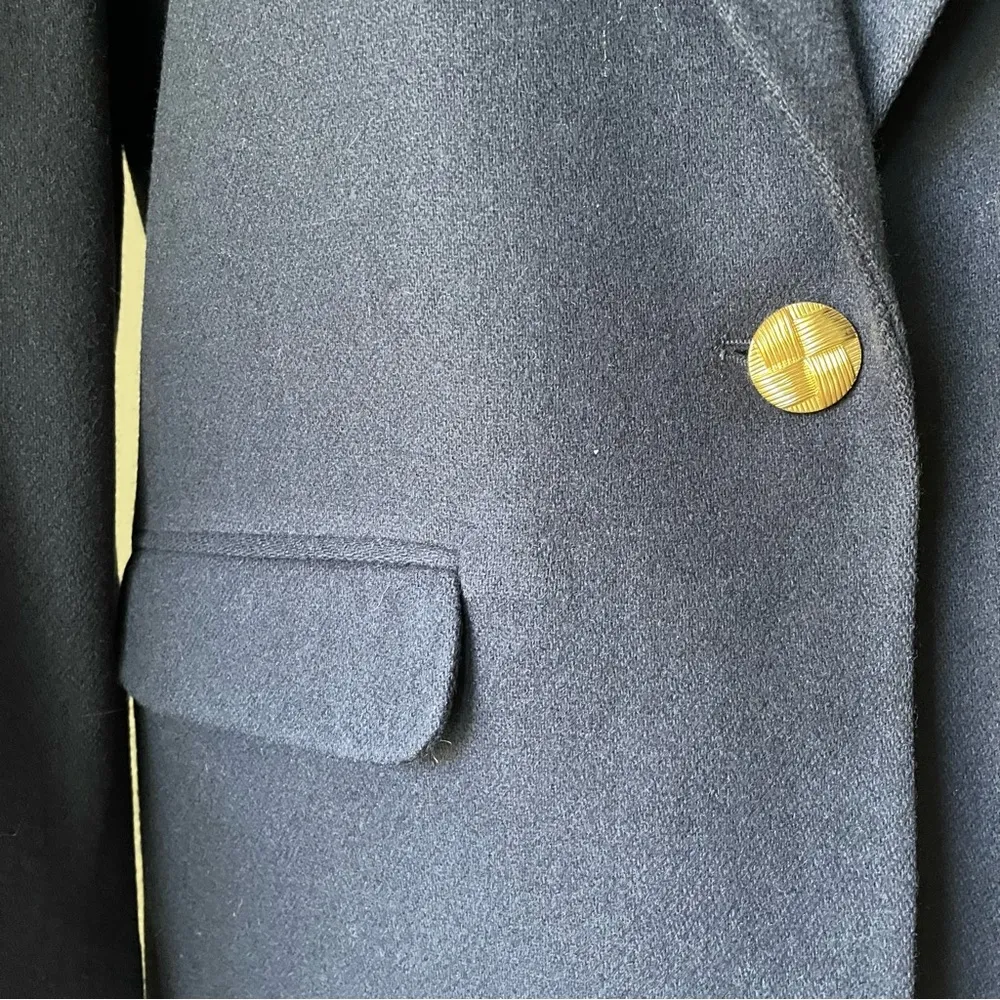 VINTAGE 1980s navy blue wool blazer Size L - Image 2