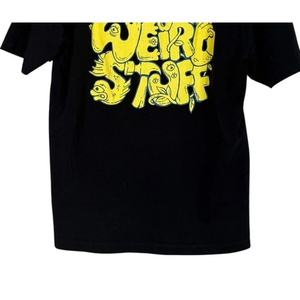 Zara Oversized Relaxed Fit Some Weird Stuff Basic T Shirt M Black Yellow #3393 - Image 11