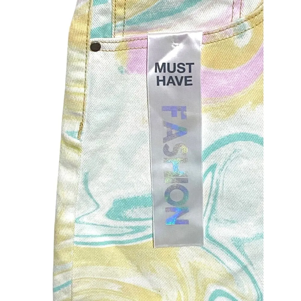 Tinseltown The Mom Shorts Hi Rise Tie Dye Pastel Twirl Juniors Plus 24W NWT - Image 5