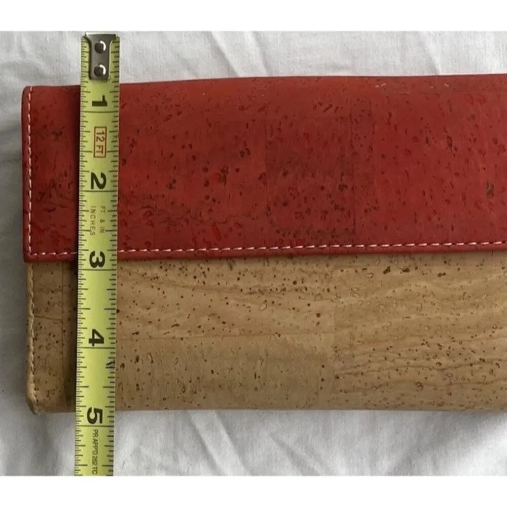 Montado Portugal Natural Cork Tote Bag Handbag Purse Tan Red Bow W/ Wallet NWT Brown - Image 16