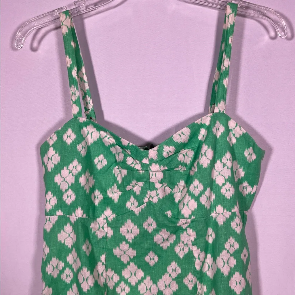 PATAGONIA WOMENS SUMMERTIME HEMP COTTON GREEN FLORAL MINI DRESS 6 - Image 2