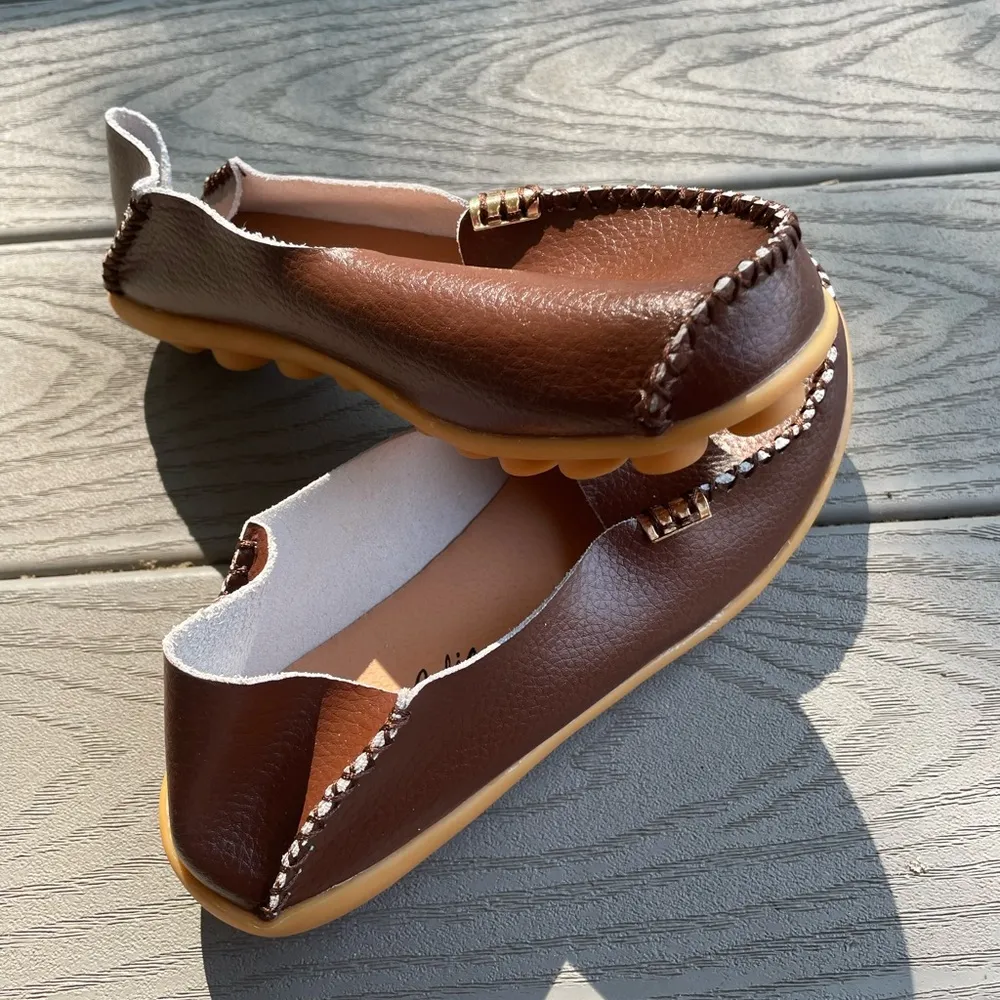 New- Venus Celia Women's Comfort Flexible Brown Driving Loafers Size 7.5 - Image 2