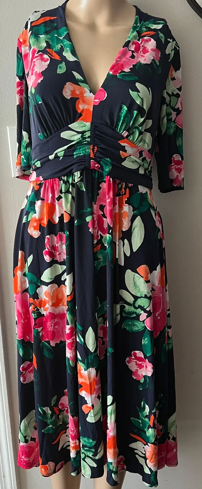 Women Puffy Short Sleeve MIDI Dress - Image 2