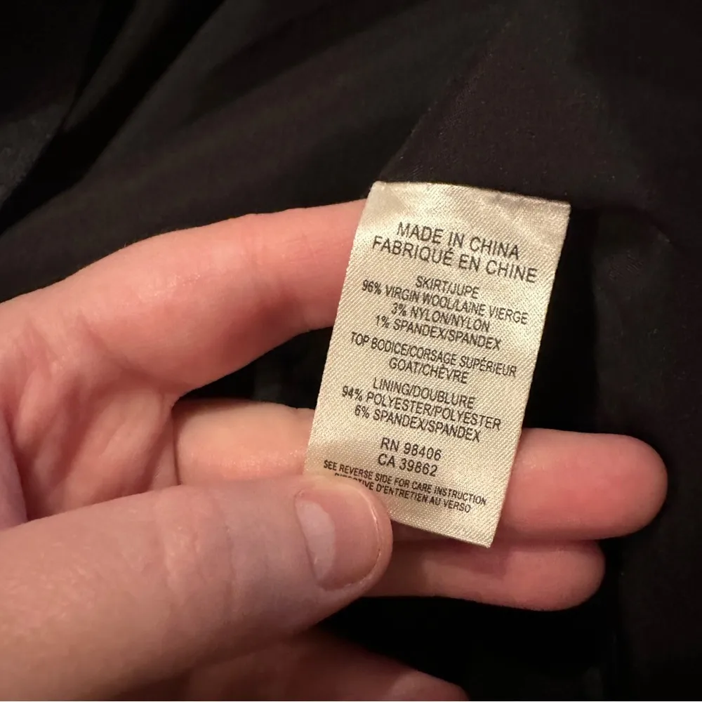 Theory Tirionne C Magistrate Charcoal & Black Leather Wool Sheath Dress Sz 6 NEW - Image 8