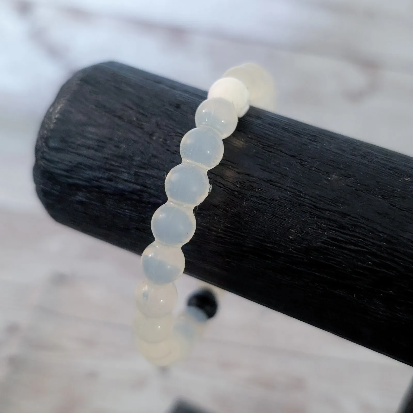 Frosted Stretch Bracelet with Black & White Accents - Image 5