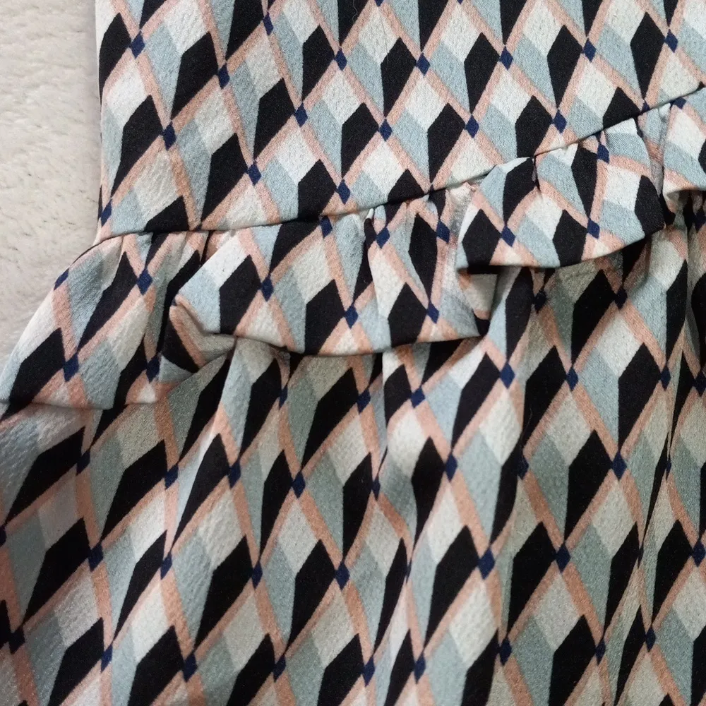 Missguided Long Sleeve Frill Dress in Multicolored Geometric Print - Image 12