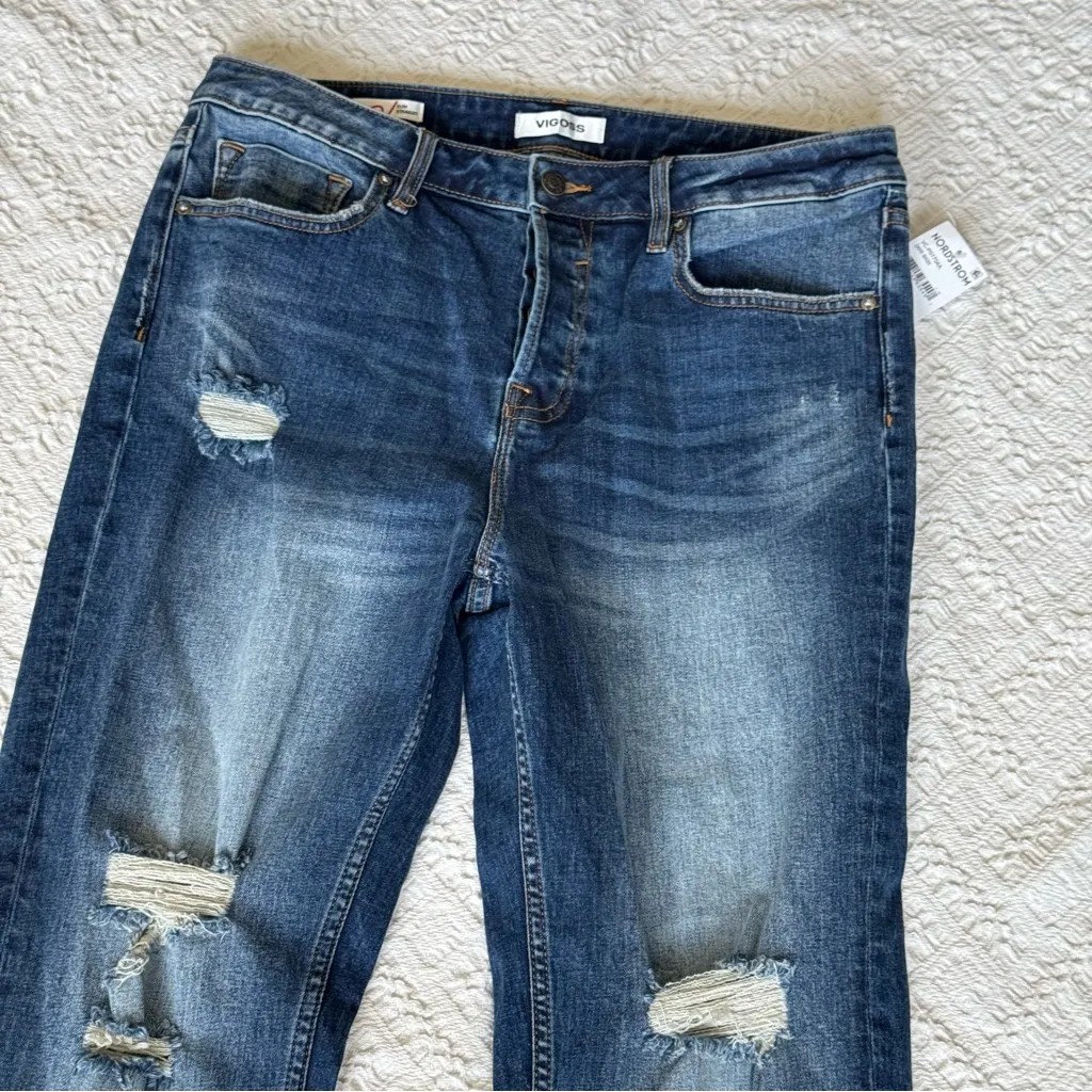 Vigoss Blue Slim Straight Leg Jeans Timeless Fit - Image 2