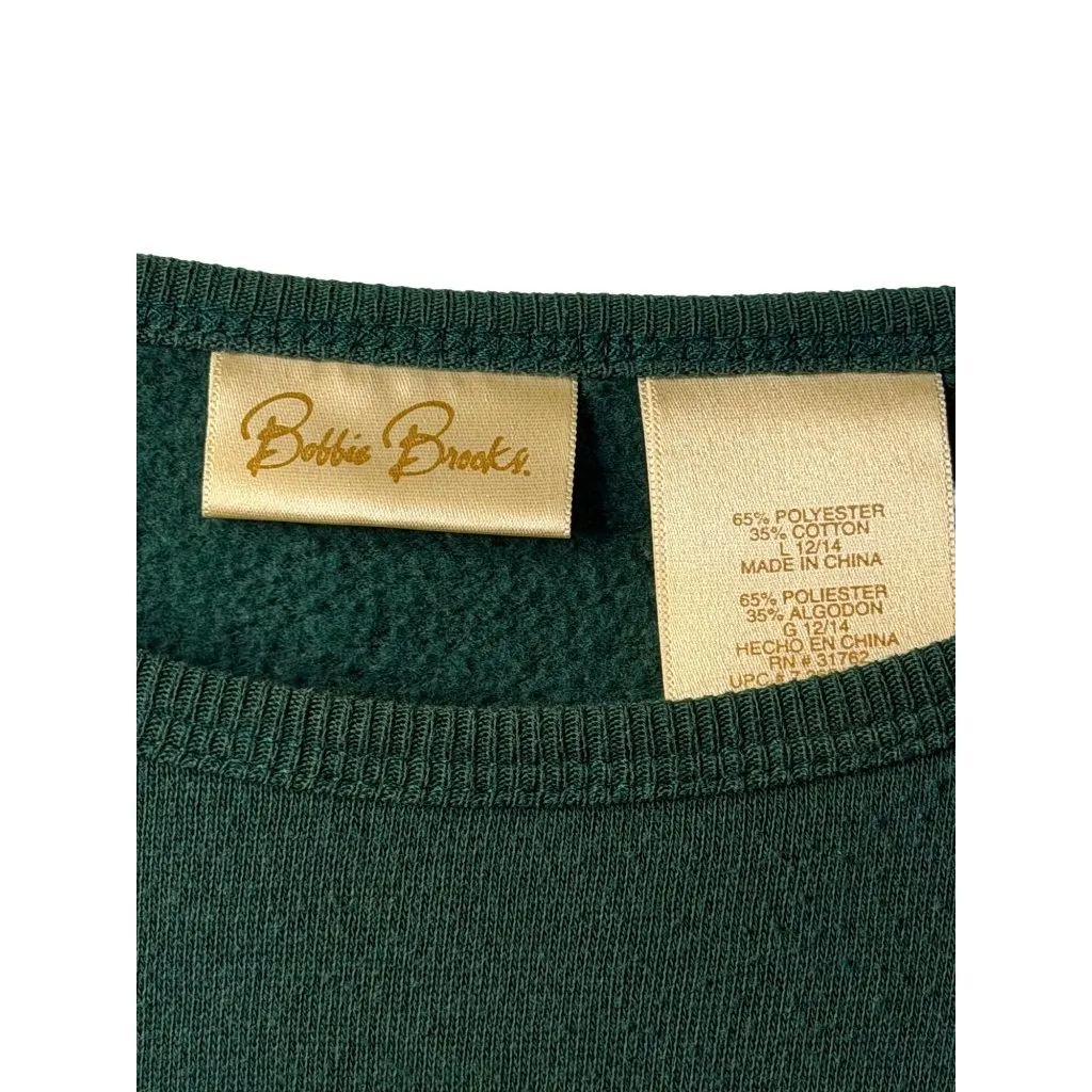 VTG Bobbie Brooks Women Large 12/14 Holiday Ugly Sweatshirt Embroidery Ornaments Green Size undefined - Image 4