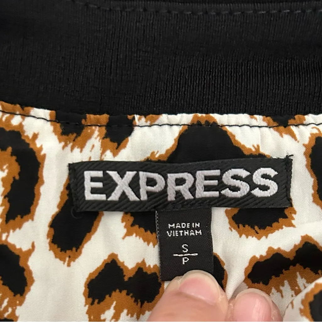 EXPRESS  Leopard Print Bomber‎ Jacket - Image 2