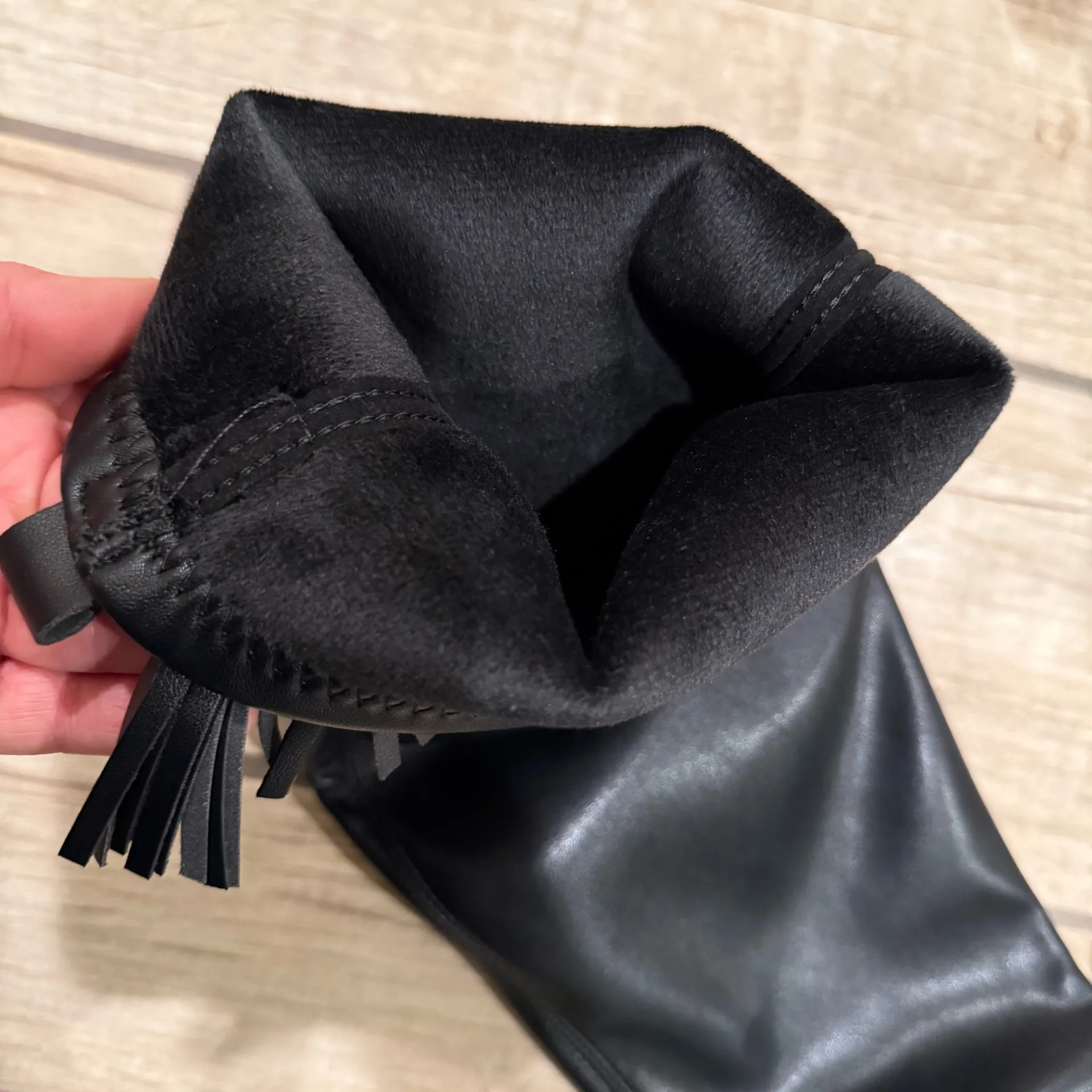 Faux Leather Knee High Boots No Zippers Slim Boots Stretchy Booties Winter Shoes Black Size 5.5 - Image 3