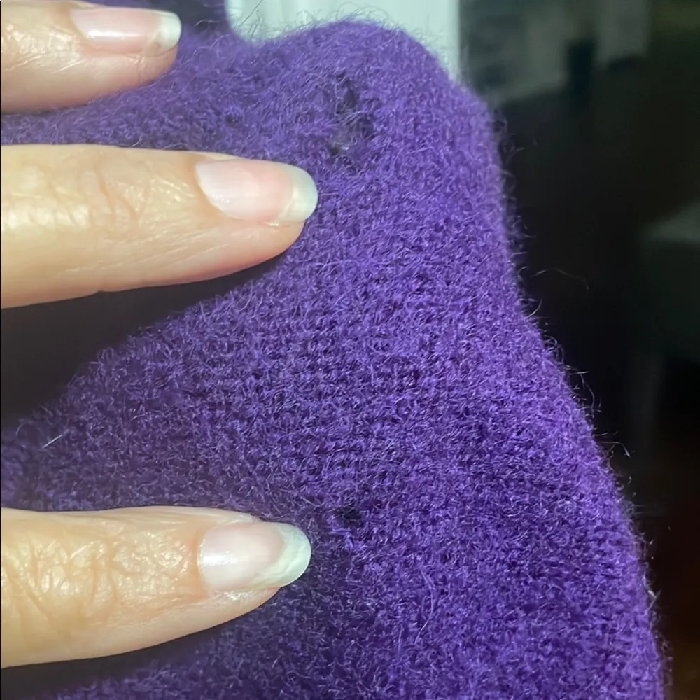 Croft & Barrow Purple Wool Zip Cardigan—XL - Image 8