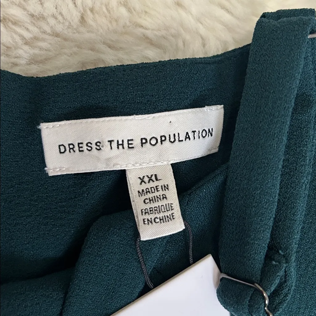 Dress The Population Alina Crepe Fit and Flare  Dress Pine - Image 10