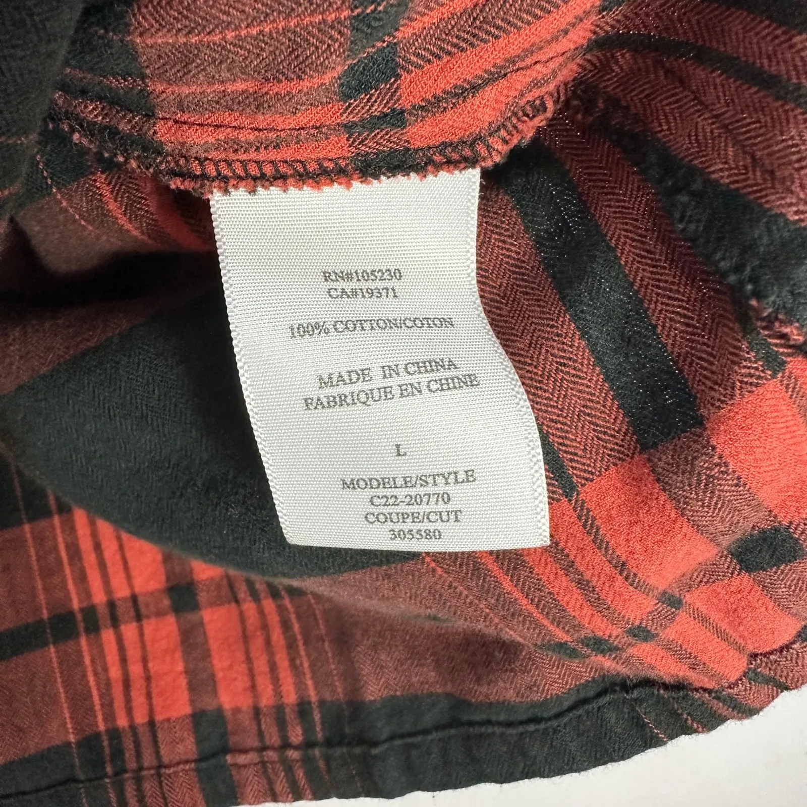 Joie Plaid Top L Red Black Button Front Grunge 90s Indie Sleaze Preppy Academia - Image 4