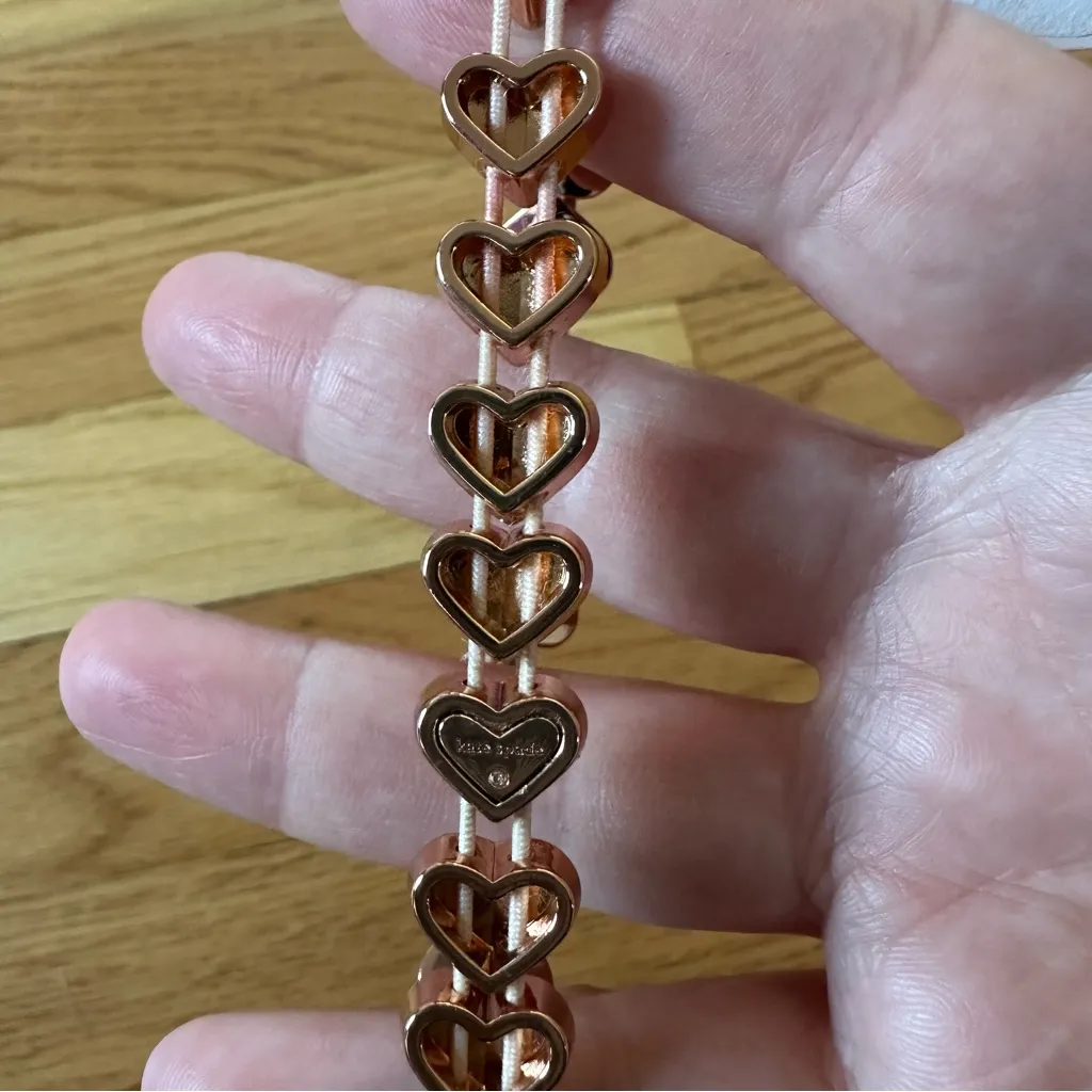 NWT Kate Spade Heritage Spade Heart Stretch Bracelet Rose Gold Tone OS - Image 9