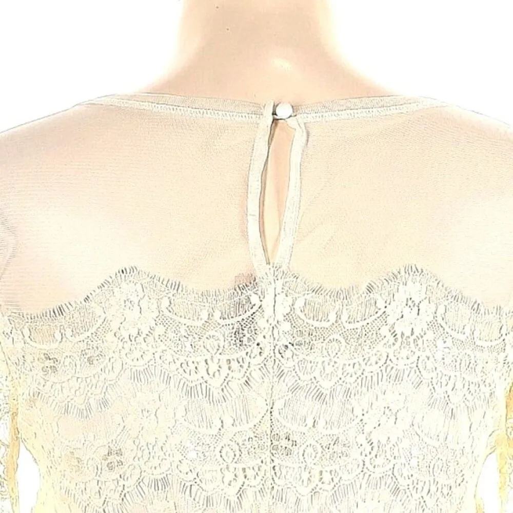 Max & Cleo Ivory Lace Cocktail Dress 10 Knee - Image 7