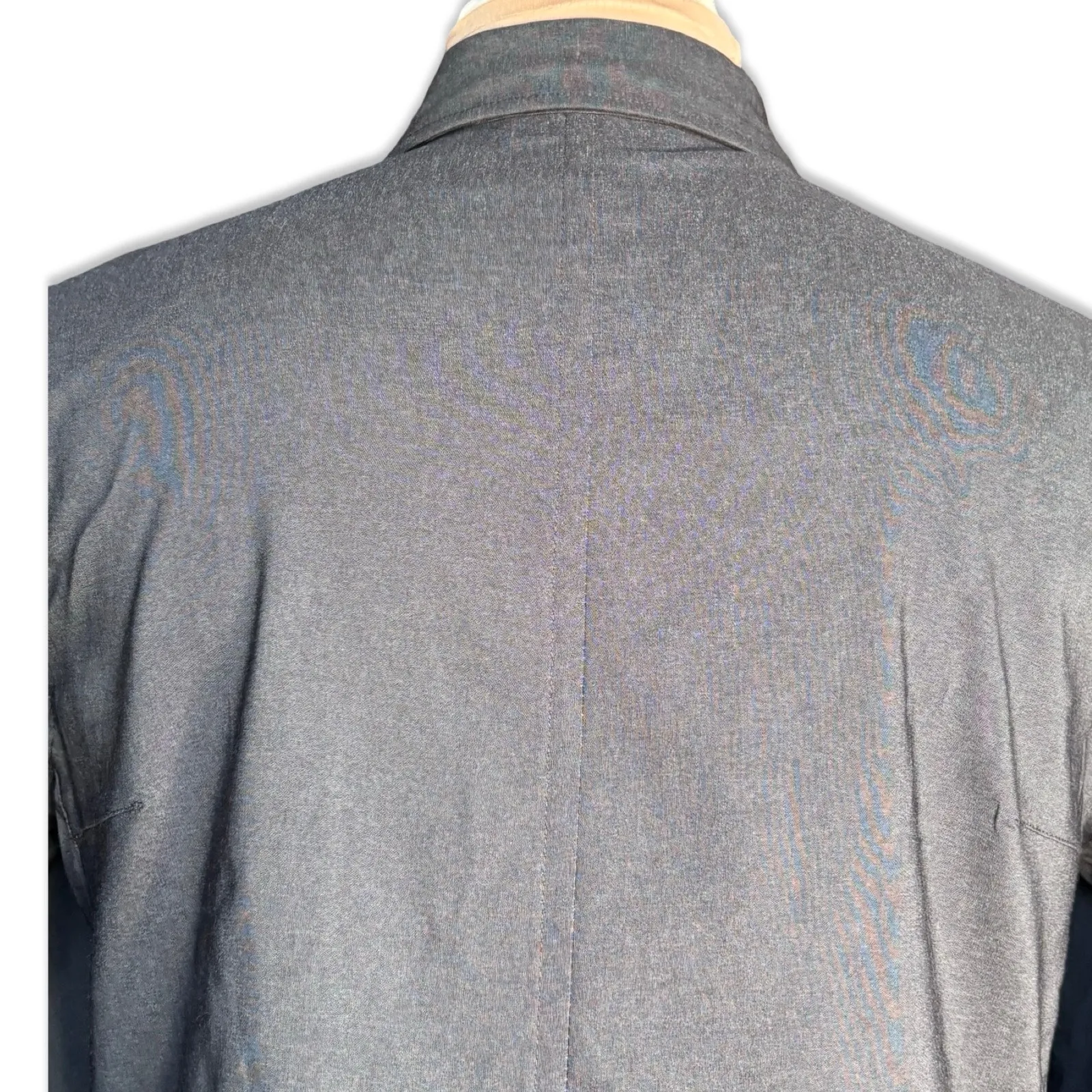 Vintage Harve Benard Gray Utility Shirt Jacket Button Front Stretch Minimalist Size 8 - Image 9
