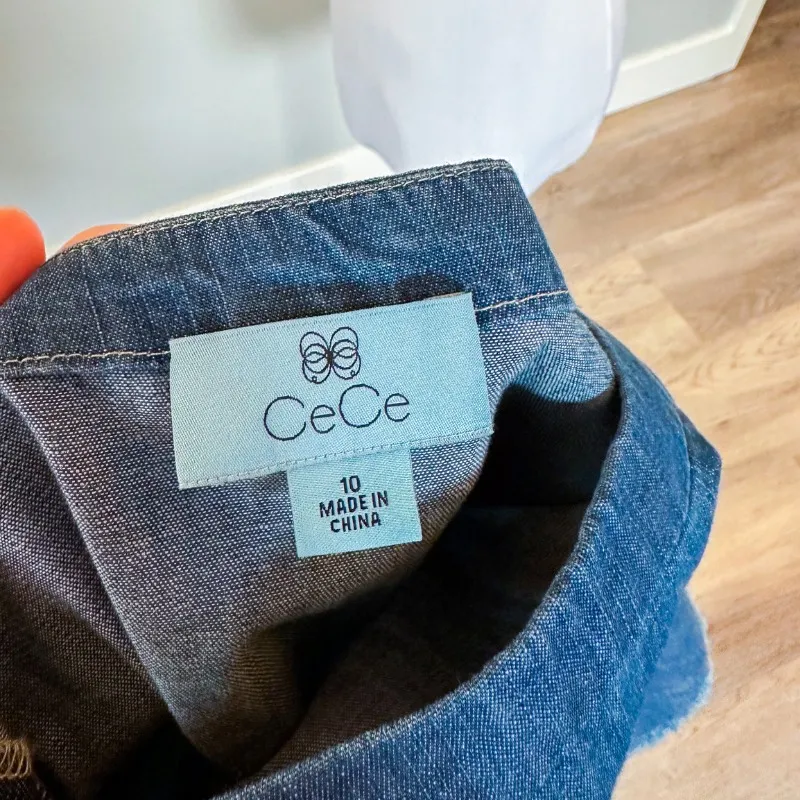 Cece Chambray Ruffle Skirt - Image 4