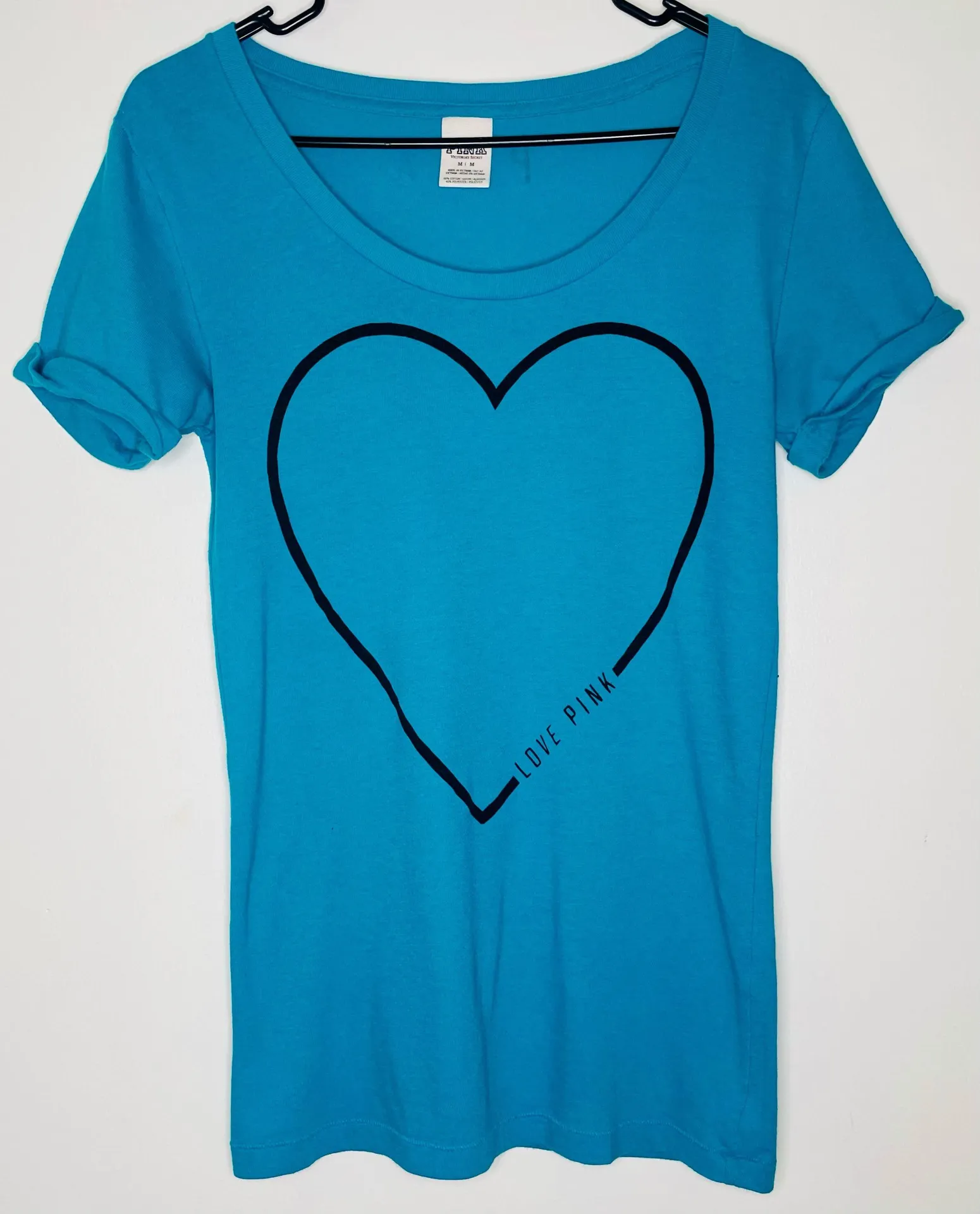 Turquoise Pink Victoria’s Secret Heart Tee - Image 3