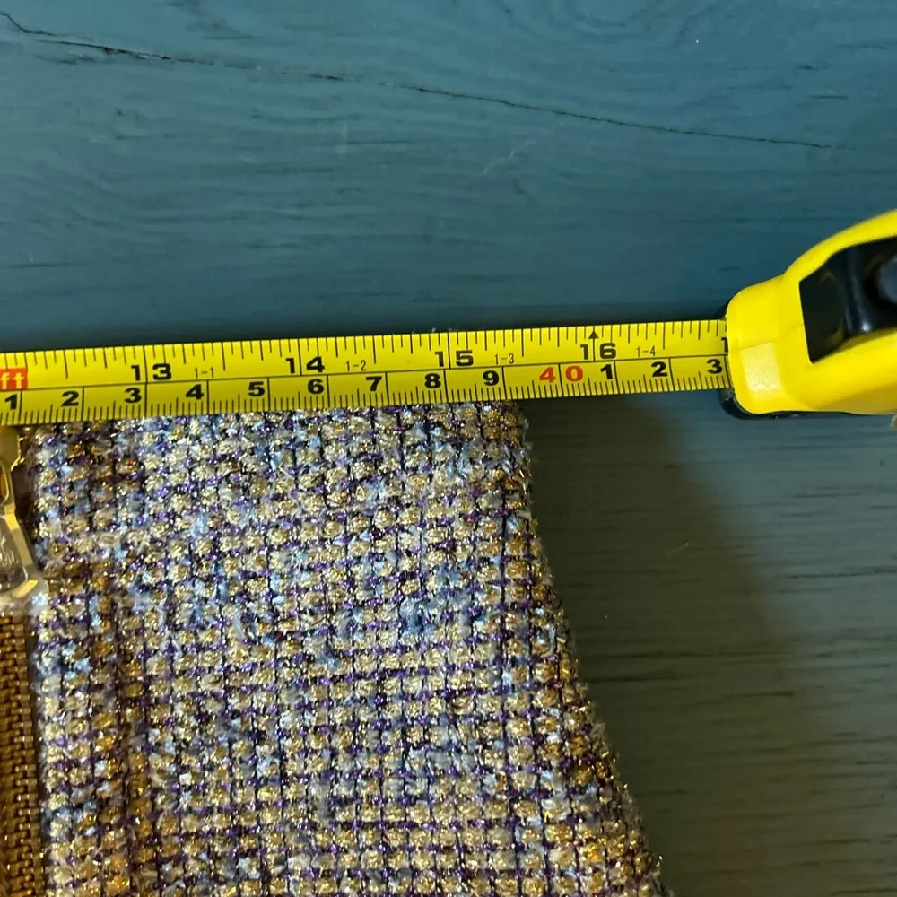 Like New (NWOT) J. Crew Metallic Tweed Skirt w/ Front Gold Zipper, Sz 8 - Image 10