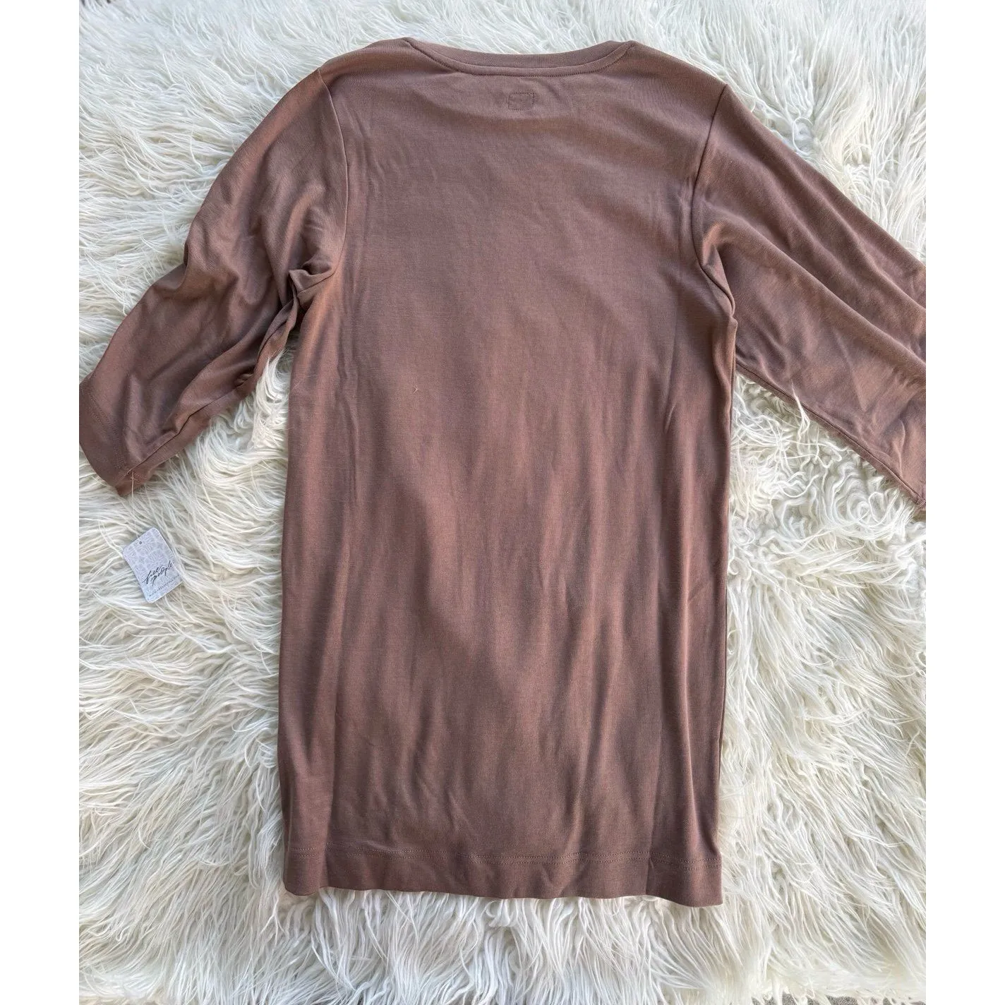 Free People Good Feels Tee Mini Dress Brownie Size XS - Image 7
