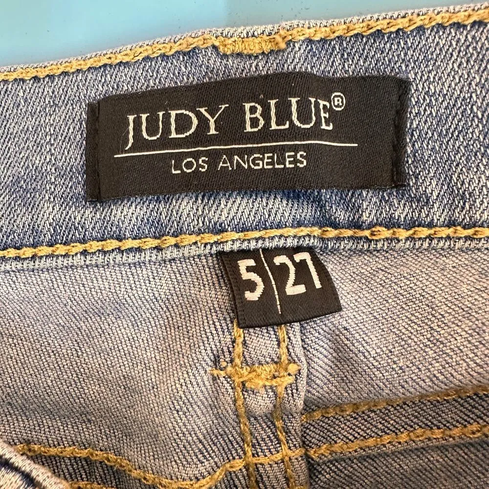 Judy Blue Mid Rise Distressed Skinny Jeans Size 5 / 27 - Image 7