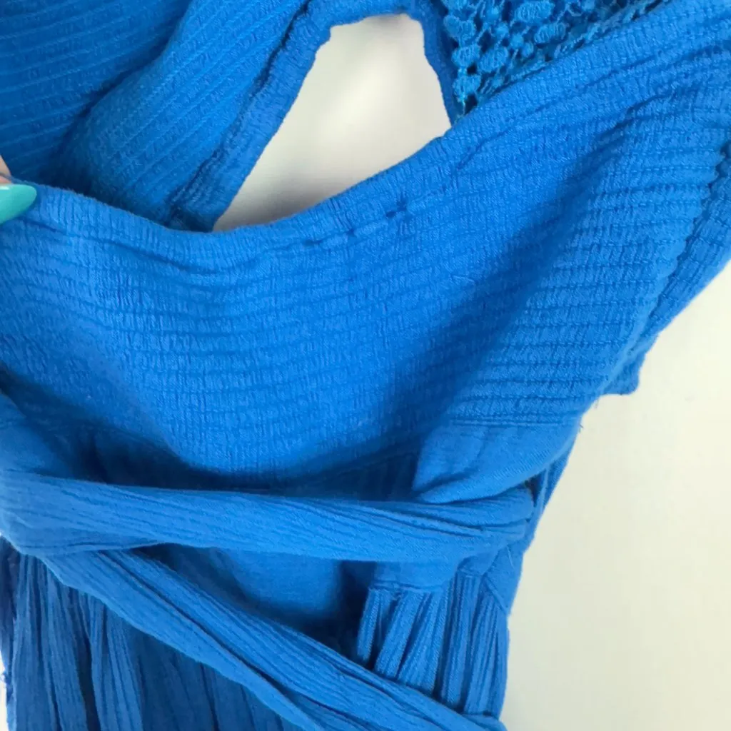 NWT Free People Hot Dang Mini Dress Cutout Blue Size Small S NEW - Image 15