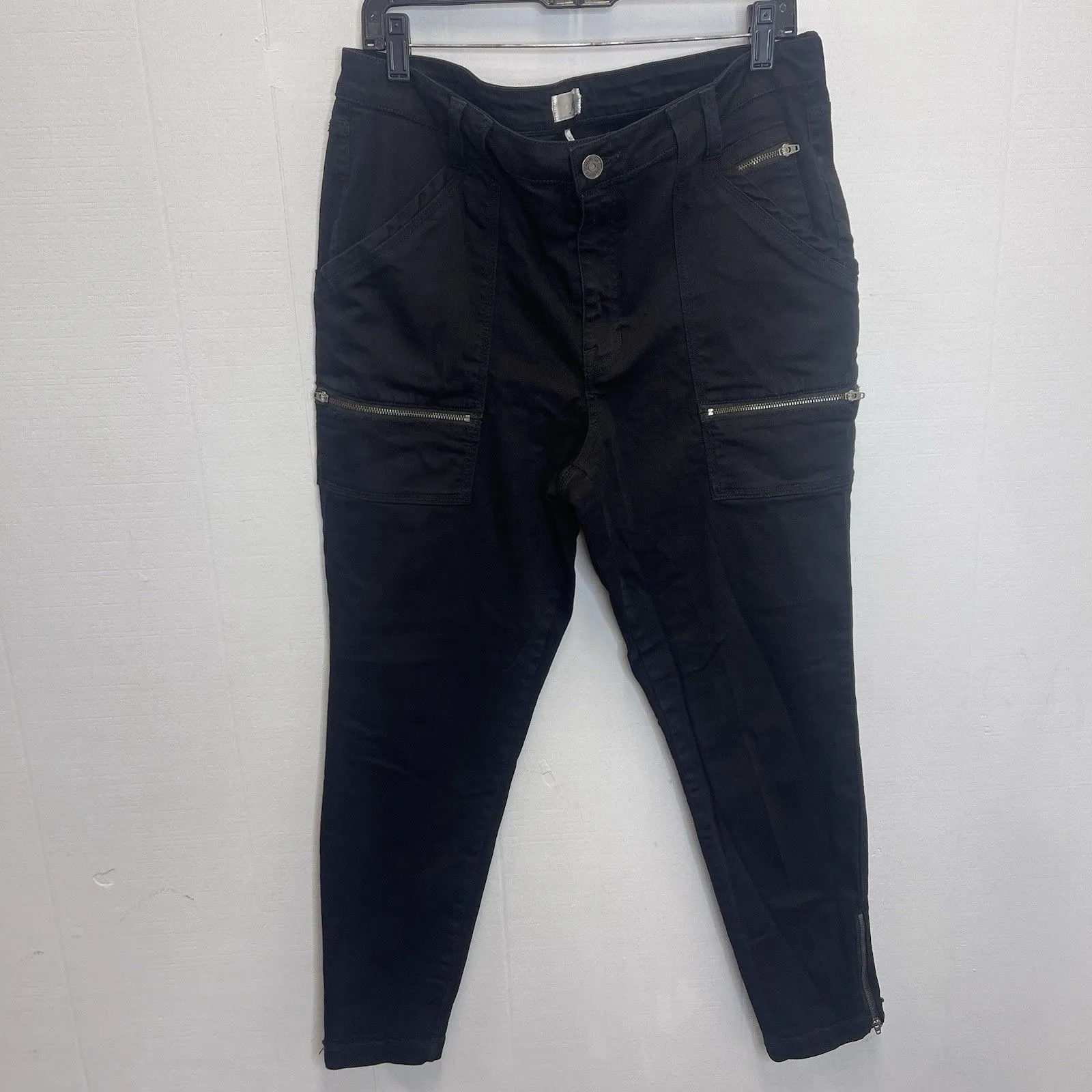 Joie Black Park Cargo Pant Women's Size 16/33 High Rise Stretch Denim Limited - Image 2